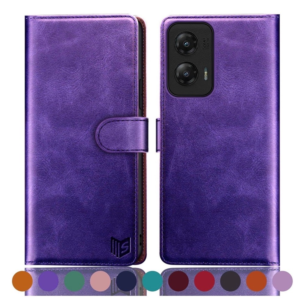SUANPOT for Moto G Stylus 5G 2024 Wallet Case RFID Blocking Leather Flip Purple‎
